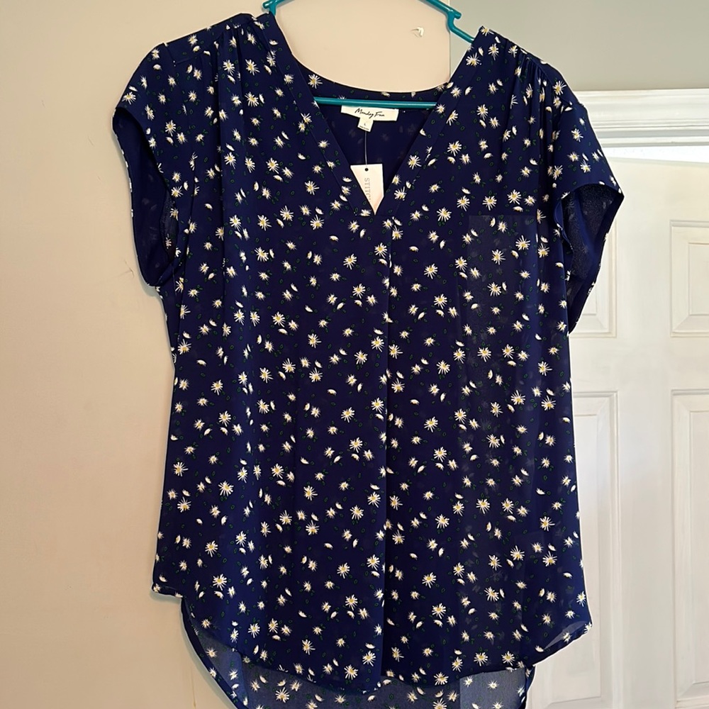 Navy Daisy Blouse